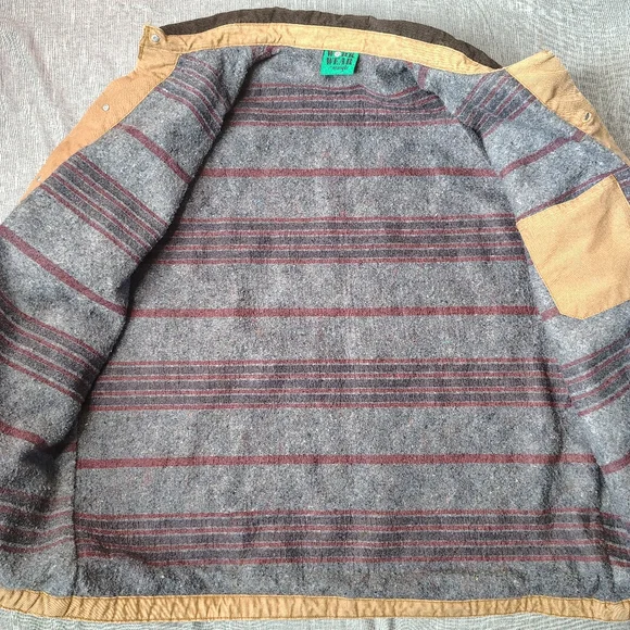 VINTAGE Wrangler Work Wear Jacket Faded Blanket Lined Canvas Chore Coat Street - Picture 7 of 13